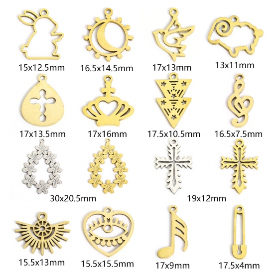 Picture of 316L Stainless Steel Stylish Charms Multicolor Cross Hollow