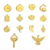 Bild von 1 Stück 316L Edelstahl Geometrisch Charms Herz 18K Echtgold plattiert Rund