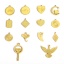 Picture of 316L Stainless Steel Geometric Charms 18K Real Gold Plated Heart Round
