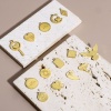 Bild von 1 Stück 316L Edelstahl Geometrisch Charms Herz 18K Echtgold plattiert Rund