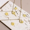 Bild von 1 Stück 316L Edelstahl Geometrisch Charms Herz 18K Echtgold plattiert Rund
