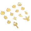 Bild von 1 Stück 316L Edelstahl Geometrisch Charms Herz 18K Echtgold plattiert Rund