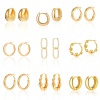 Immagine di 1 Paio Ecologico Elegante Squisito 18K Vero Oro Placcato Ottone Orecchini Circolari Per Donne Regalo
