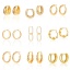 Image de 1 Paire Boucles d'Oreilles Créoles Exquis en Laiton Respectueux de la Nature À la Mode Plaqué Or Véritable 18K Cadeau Pour Femmes