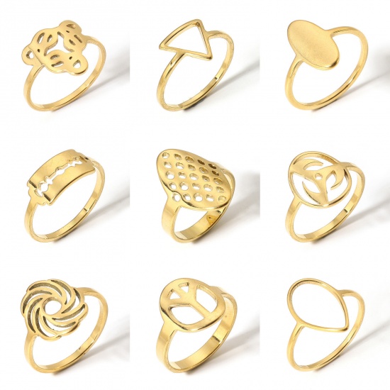 Picture of 304 Stainless Steel Unadjustable Rings Gold Plated