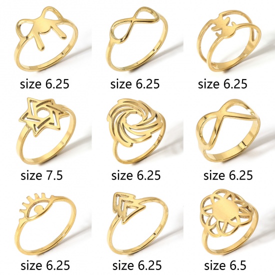 Picture of 304 Stainless Steel Unadjustable Rings Gold Plated