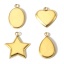 Picture of 304 Stainless Steel Charms Gold Plated Geometric Cabochon Settings