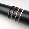 Picture of 304 Stainless Steel Link Cable Chain Braided Bracelets Silver Tone 17cm(6 6/8") long