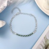 Picture of 304 Stainless Steel Link Cable Chain Braided Bracelets Silver Tone 17cm(6 6/8") long
