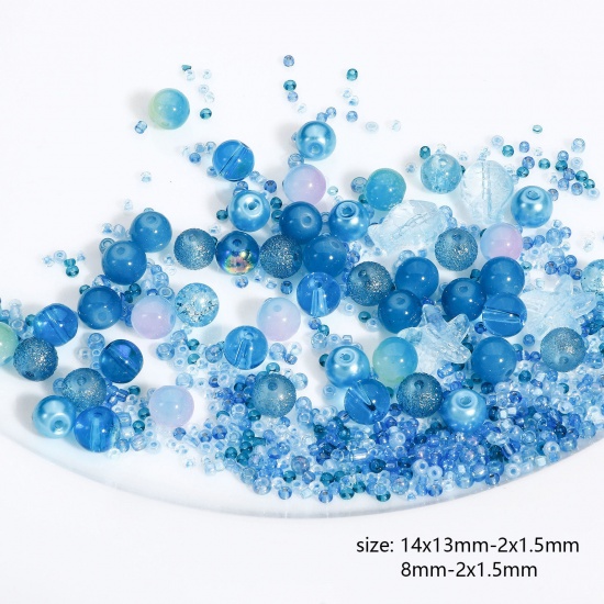 Imagen de 1 Juego Vidrio Joyería del océano Cuentas para la Fabricación de Joyas con Dijes de Bricolaje Mixto, Multicolor Estrella de Mar Aprox 14mm x 13mm, Agujero: Aprox 1.4mm