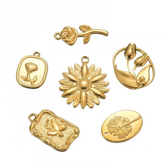 Picture of 304 Stainless Steel Retro Charms Gold Plated