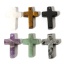 Picture of (Grade B) Gemstone ( Natural ) Charms Multicolor Cross 30mm x 20mm