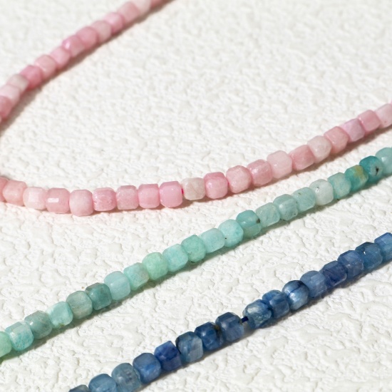 Immagine di 1 Filo (Grado A) Gemma ( Naturale ) Perline per la Creazione di Gioielli con Ciondoli Fai-da-te Multicolore Cubo Sezione
