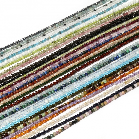 Immagine di 1 Pz (Grado A) Gemma ( Naturale ) Collana di Perline Multicolore Tondo Sezione 41cm Lunghezza