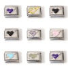 Image de 1 Pièce Bracelet à Maillons Breloques Italiens Accessories de Fabrication de Bracelets Bijoux DIY en 304 Acier Inoxydable Argent Mat Multicolore Rectangle Cœur Émail 10mm x 9mm