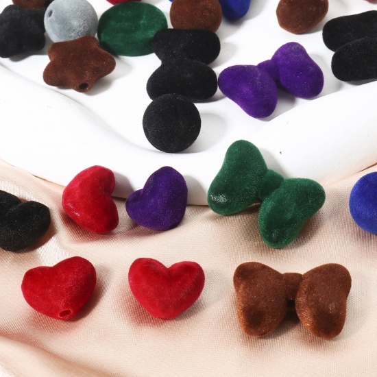 Immagine di 10 Pz Acrilato Perline per la Creazione di Gioielli con Ciondoli Fai-da-te A Colori Misti Casuali Geometrica Floccaggio
