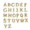 Picture of Eco-friendly Vacuum Plating 304 Stainless Steel Charms 18K Real Gold Plated Capital Alphabet Initial Letter Message " A-Z " Micro Pave Clear Cubic Zirconia