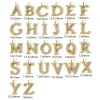 Picture of Eco-friendly Vacuum Plating 304 Stainless Steel Charms 18K Real Gold Plated Capital Alphabet Initial Letter Message " A-Z " Micro Pave Clear Cubic Zirconia