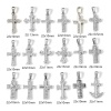 Picture of Eco-friendly Vacuum Plating 304 Stainless Steel Religious Charm Pendant Real Platinum Plated Cross Micro Pave