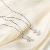 Picture of Eco-friendly Vacuum Plating 304 Stainless Steel Religious Charm Pendant Real Platinum Plated Cross Micro Pave