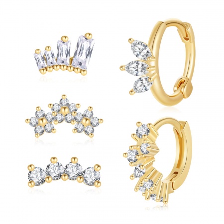 Picture of Wholesale Exquisite Stylish Earrings Set, 18K Real Gold Plated Brass, Women's Eco-friendly Gift Jewelry Supply