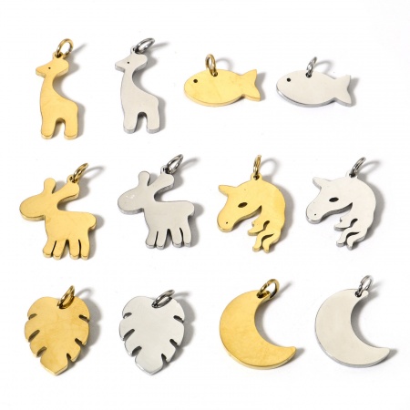 1 Piece Vacuum Plating 304 Stainless Steel Blank Stamping Tags Charms Mirror Polishing