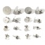 Picture of 304 Stainless Steel Ear Post Stud Earring For DIY Jewelry Making Accessories Round Silver Tone Glue On