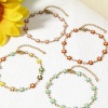 Image de 1 Pièce Bracelets en 304 Acier Inoxydable Doré Marguerite Émail Double Face 18.5cm long