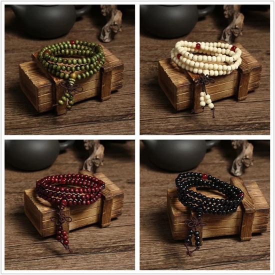 Immagine di 1 Pz Legno Etnico Bracciali Delicato bracciali delicate braccialetto in rilievo Multicolore