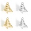 Immagine di 5 Pz Ottone Connettore Ciondolo Perla Bail Pin Cap Vero Oro Placcato Conchiglia 11mm x 11mm, Spessore dell'ago: 0.8mm