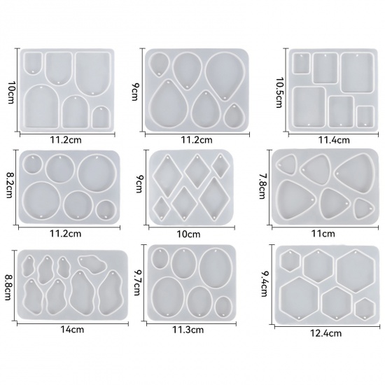 Immagine di 1 Pz Silicone Stampo in Resina per la Decorazione Domestica Fai-Da-Te Geometrica Bianco