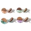 Image de 10 Pcs Boucles d'Oreilles Puces Résine à Effet de Bois Rond Multicolore avec Boucle 14mm Dia, Epaisseur de Fil: (21 gauge)