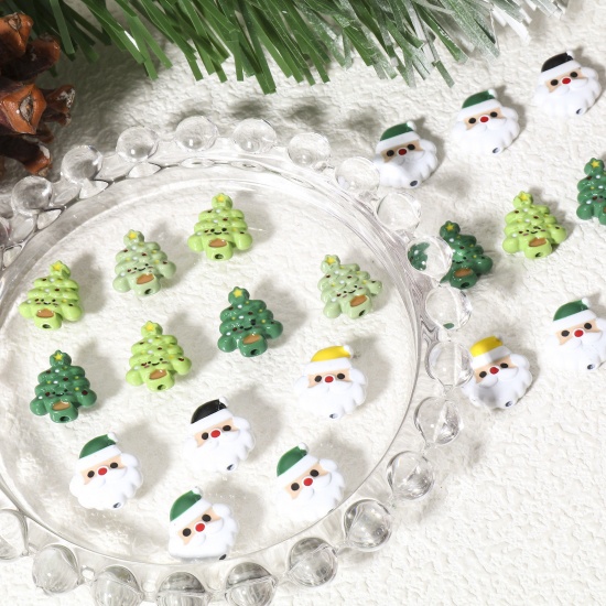 Immagine di 5 Pz Lega di Zinco Perline per la Creazione di Gioielli con Ciondoli Fai-da-te A Colori Misti Casuali Babbo Natale Albero di Natale