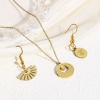 Picture of 304 Stainless Steel Geometric Charms 18K Real Gold Plated Half Round Sunshine