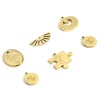 Picture of 304 Stainless Steel Geometric Charms 18K Real Gold Plated Half Round Sunshine