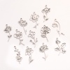 Picture of 304 Stainless Steel Birth Month Flower Charms Hollow 10mm x 20mm
