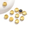 Image de 5 Pcs Perles pour DIY Fabrication de Bijoux en 304 Acier Inoxydable Plat-Rond Cabochon Rapportable