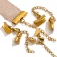 Picture of 304 Stainless Steel Cord End Crimp Caps For Necklace Bracelet Jewelry Making With Lobster Claw Clasp And Extender Chain 5cm x