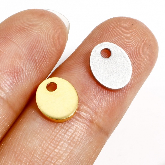 Bild von 10 Stück 304 Edelstahl Charms Silberfarbe