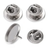 Image de 10 Pcs Broches Accessoires en 304 Acier Inoxydable Argent Mat Cabochon Rapportable