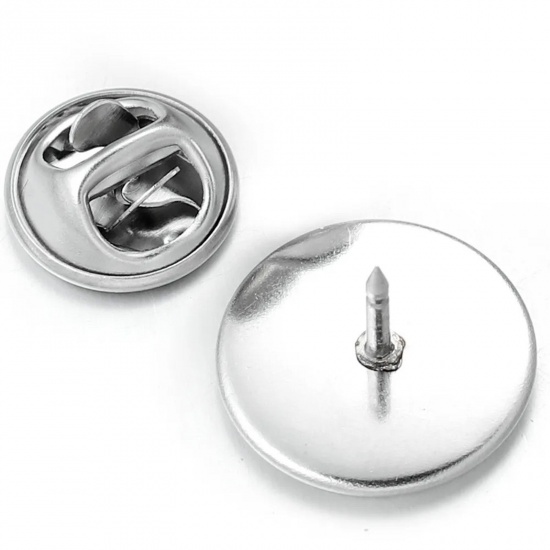 Picture of 304 Stainless Steel Brooches Accessories Silver Tone Cabochon Settings