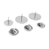 Image de 10 Pcs Broches Accessoires en 304 Acier Inoxydable Argent Mat Cabochon Rapportable