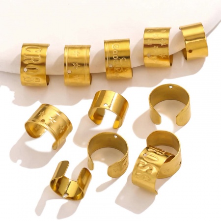 Immagine di 10 Pz 304 Acciaio Inossidabile Orecchino a Clip A Forma di U Oro Placcato 10mm x 7mm