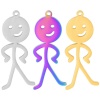 Picture of 304 Stainless Steel Charms Human Hollow 3.7cm x 1.3cm