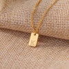 Picture of Wholesale Rectangle Capital Alphabet Initial Letter Message " A-Z " Pendant Charm Necklace, 18K Gold Plated 304 Stainless Steel Link Cable Chain, Women's Eco-friendly Stylish Simple & Casual Gift Jewelry For Retailer, 1 Piece