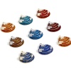 Picture of Brass Charms Real Gold Plated Shell Enamel 20mm x 20mm