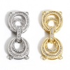 Picture of Brass Clasp Infinity Symbol Real Gold Plated Micro Pave 3.3cm x 1.3cm