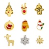 Imagen de 1 Unidad Enchapado al Vacío Ecológico 304 Acero Inoxidable Elegante Colgantes Charms Árbol de Navidad Multicolor Muñeco de nieve Navidad Esmalte