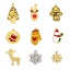Immagine di 1 Pz Placcatura Sottovuoto Ecologica 304 Acciaio Inossidabile Elegante Charms Albero di Natale Multicolore Fantoccio di Neve Smalto