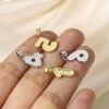Picture of Brass Charm Pendant Real Gold Plated Number Fish Scale
